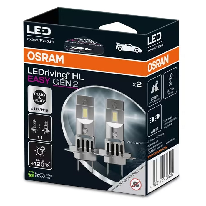 Osram LEDriving HL Easy H7/H18 Gen 2 - Sæt