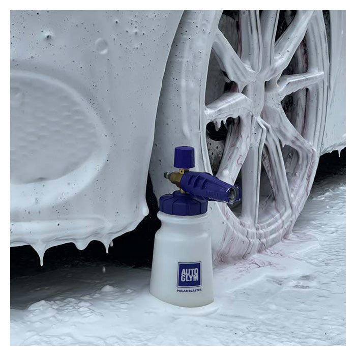 Autoglym Polar Blaster skumlanse med Kärcher adapter og bilvask skum på bil og hjul