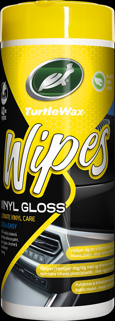 Vinyl Gloss Wipes - 40stk