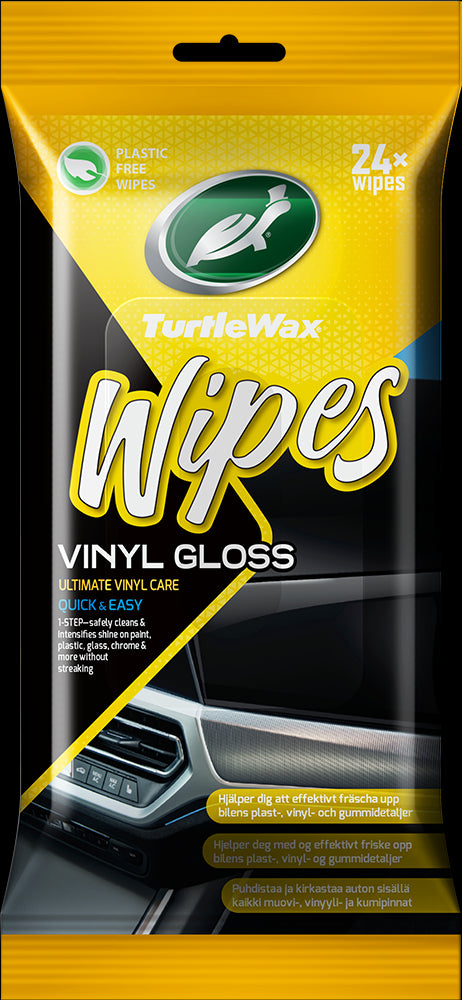 Vinyl Gloss Wipes Flatpack - 24stk