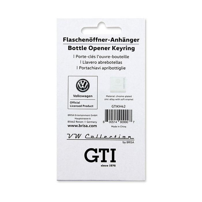 VW GTI nøglering emballage med produktinformation