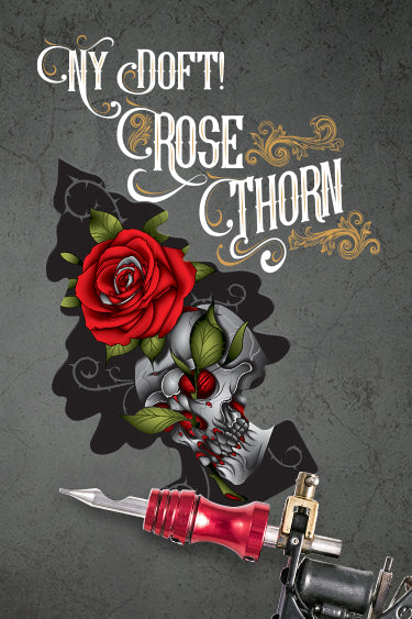 Wunder-Baum Rose Thorn duftfrisker plakat med kranietattoo design og rød rose