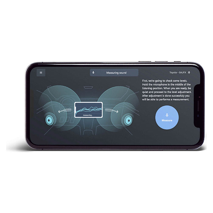 Alpine OPTIM8 DSP bilforstærker måler lyd via app til optimal indstilling