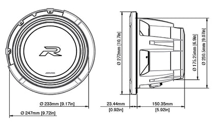 Alpine R2-W10D2 Type-R subwoofer 10" 2 Ohm