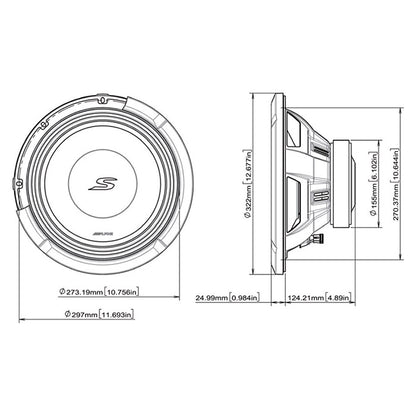 Alpine S2-W12D4 12" subwoofer dobbelt 4 ohm