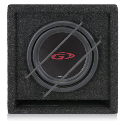 Alpine 8 tommer subwoofer basreflekssystem SBG-844BR i sort kabinet med gitter.