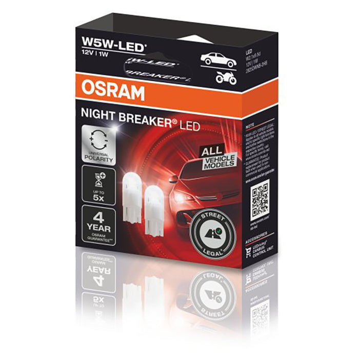 Osram Night Breaker LED W5W bilpære pakke med 4 års garanti