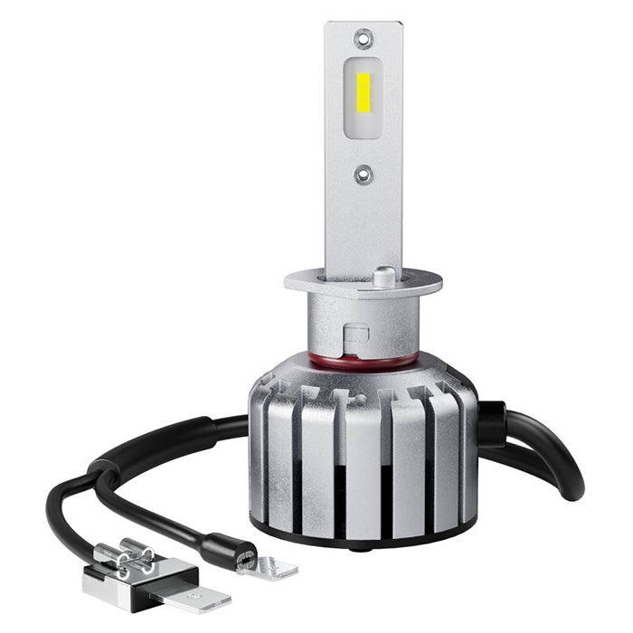 Osram Night Breaker H1-LED pære med ledninger på hvid baggrund