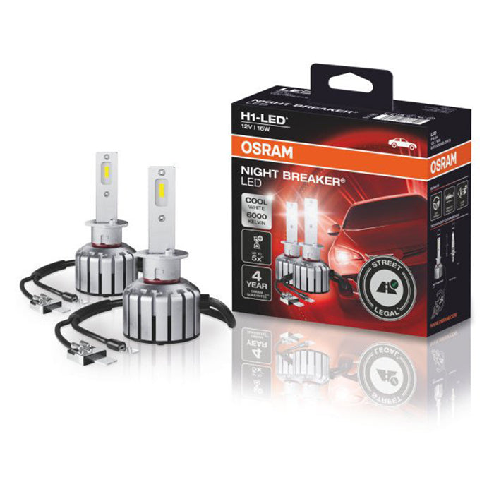 Osram Night Breaker H1-LED 12V ECE godkendt lygter og emballage