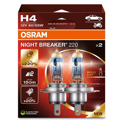 Osram Night Breaker 220 H4 60/55W 12V - Sæt