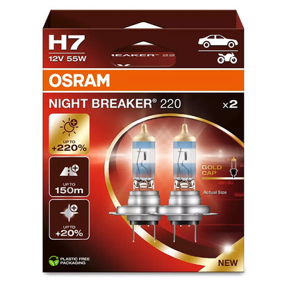 Osram Night Breaker 220 H7 55W 12V - Sæt