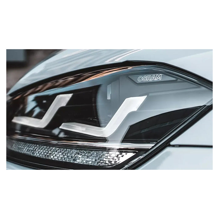 Nærbillede af Osram fuld-LED forlygte til VW Golf VII Facelift Black Edition