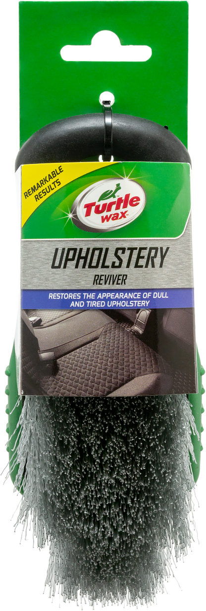 Turtle Wax interiør tekstilbørste i indpakning til rengøring af bilmåtter og tekstiler.