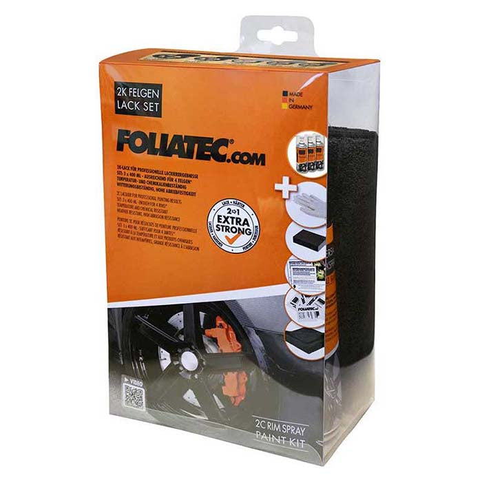 Foliatec fælgmaling kit 2K, blank sort