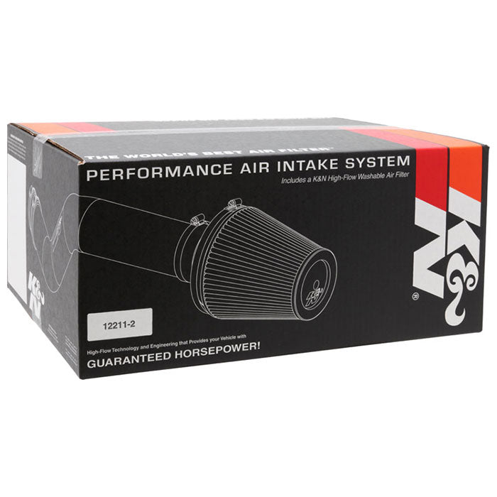 K&N indsugningskit Mazda 3 L4 2.0 Benzin, sort kasse med filter tegning