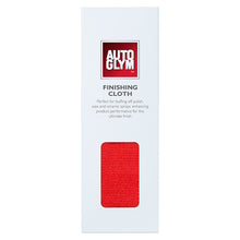Autoglym Rød Hi-Tech Finishing Mikrofiberklud i emballage, frontansigt, til polering af biler.