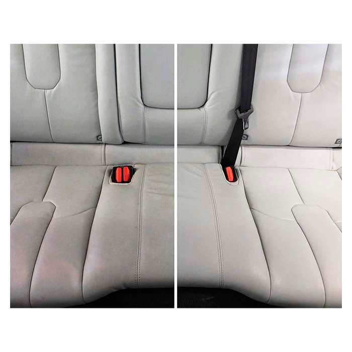 Før og efter: Autoglym Leather Cleaner på lædersæde