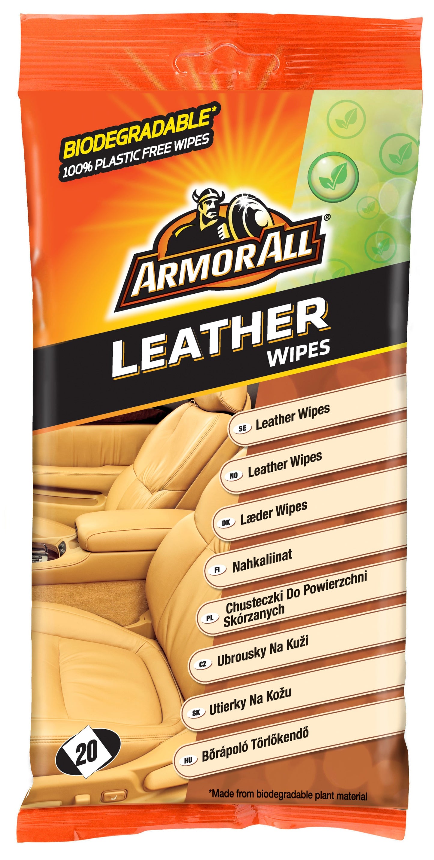 Leather Wipes Flatpack - 20stk