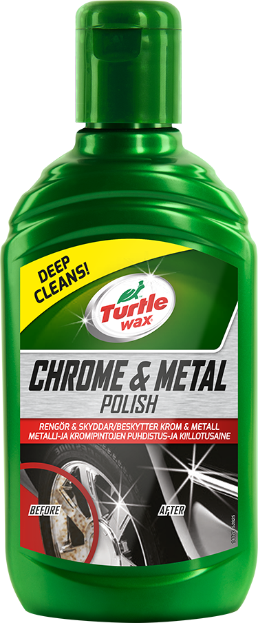 Turtle Wax Chrome & Metal Polish 300ml, fjerner rust og efterlader beskyttende hinde