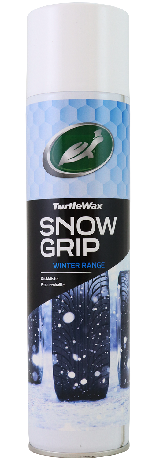 Turtle Wax Snow Grip Dæk-Klister Spray 400ml, på en hvid baggrund.