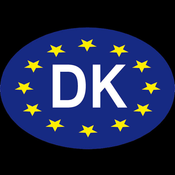 Trykt dk/eu skilt stort