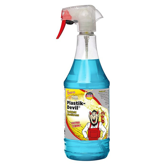 Tuga Plastik-Devil interiørrens, 1L flaske med sprayhoved, til bilens plastik og gummi.