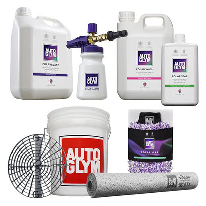 Autoglym Udvendig Vaske Plejepakke 3 med shampoo, skumlanse, spand og vaskehandske