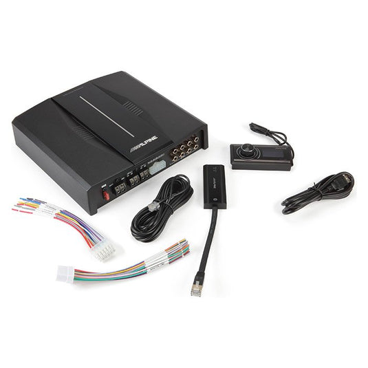 Alpine OPTIM8 8 kanals DSP forstærker med tilbehør til bilforstærker