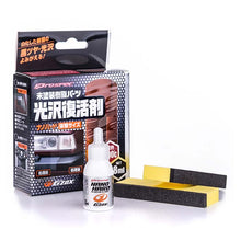 Soft99 Nano Hard Plastics Coat, flaske og svampe til bilpleje