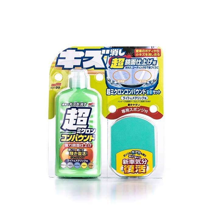 Soft99 Micro Liquid Compound Set Light Metallic og svamp