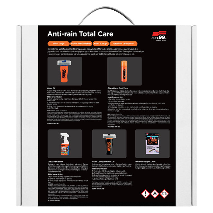 Soft99 Glaco Anti-regen Total Care kit beskrivelse af fordele