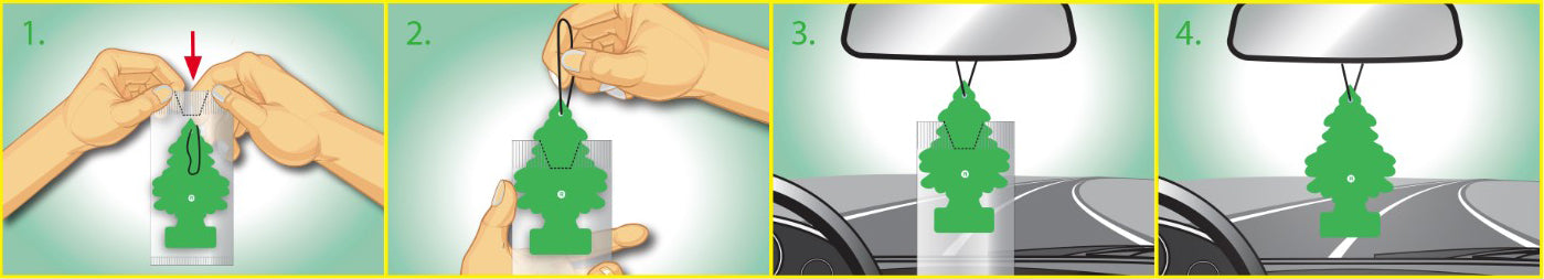 Wunder-Baum dufttræ instruktioner: udpakning og placering i bil